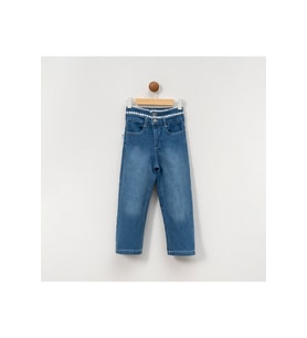 KIZ ÇOCUK 5-8 YAŞ BELİ GÜPÜRLÜ PANTOLON - (STD)