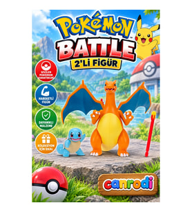 Pokémon Battle 2'li Figür Seti Squirtle ve Charmander Koleksiyon Oyuncakları