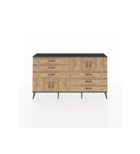 Arges Konsol 2 Raflı 6 Çekmeceli 4 Kapaklı 176x30x99 Antrasit-Çam