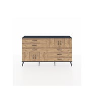 Arges Konsol 2 Raflı 6 Çekmeceli 4 Kapaklı 176x30x99 Antrasit-Çam