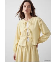 LCW Modest Sarı Fiyonklu Bağlamalı Müslin Bluz