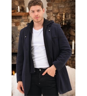 PLT8371 DEWBRRY ERKEK PALTO-AÇIK DİAGONAL LACİVERT