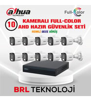 Dahua 10 Kameralı 30 Metre Renkli Gece Görüşlü Full HD Güvenlik Kamera Seti