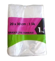 Bakkaliye Naylon PE Torba 1'kg lık 20x30 cm 1 Paket (Takriben 360 Adet)
