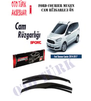 Ford Courier 2014-2017 Mugen Cam Rüzgarlığı Ön (Siyah)