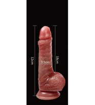 Censan Gerçekçi Tasarımlı Vakum Tabanlı Silikon Masaj Cihazı 18 cm