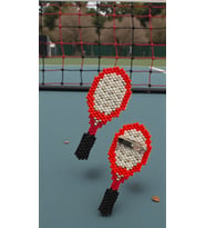 Miyuki Boncuk El Yapımı Tenis Raketi Broş - Yaka İğnesi 2