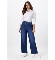 Kadın Bol Jean Pantolon Beli Ribana Lastikli BGL-ST05385