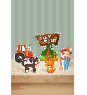 Çiftlik Konseptli Farm One Ayaklı Pano Seti ( Masa Üstü ) ** Kalın Kağıt