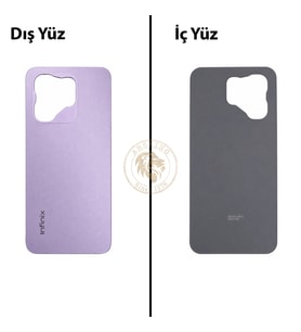 Infinix Hot 50İ Mor Uyumlu Arka Kapak Arka Cam Batarya Pil Kapağı Lazer Kesim Back Cover