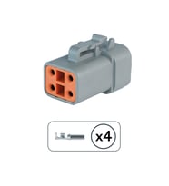 DTP06-4S Erkek Konnektör 4 Pin Kablosuz