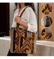 BK Gift El Yapımı Otantik Türk Kilim Omuz Çantası -13, Günlük, Kitap, Tablet, Plaj ve Seyahat Çantası