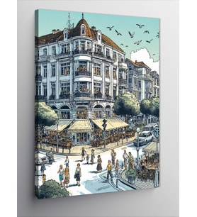 Kanvas Tablo Şehirdeki İnsanlar