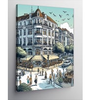 Kanvas Tablo Şehirdeki İnsanlar