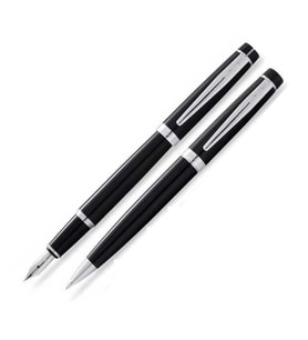 SCRIKSS 38 DOLMAKALEM+TÜKENMEZ KALEM TAKIM SİYAH KROM