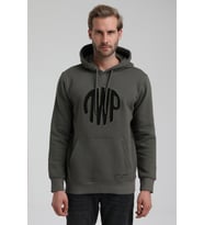 New World Polo Kapüşonlu Haki Slim Fit Hoodie 22FWM64037