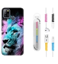 INFINIX Smart 4 5 6 Zero 8 S5 Pro Kılıf Kablo Koruma Spiral Silikon Pink Blue Leon 1603
