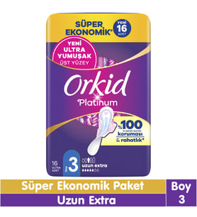 Orkid Platinum Uzun Ekstra Süper Ekonomik Paket 16 Adet