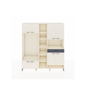 Hyperion Dolap 12 Raflı Tek Çekmeceli 8 Kapaklı 220x44x243 Aytaşı-Aytaşı/Antrasit