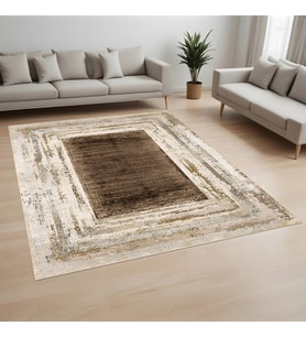 Eliana Home Dijital Baskı Yıkanabilir Kaymaz Taban Salon Halısı Ve Yolluk LN004-FNL253 (Kahverengi)
