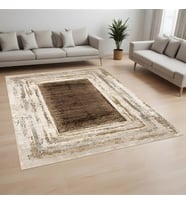 Eliana Home Dijital Baskı Yıkanabilir Kaymaz Taban Salon Halısı Ve Yolluk LN004-FNL253 (Kahverengi)