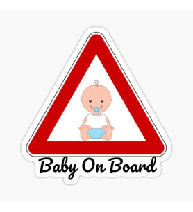 Arabada Bebek Var Sticker oto Yapıştırma Etiket 18cm MD7