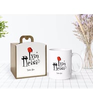 BK Gift Kişiye Özel Ahşap Kutuda Evin Reisi Tasarımlı Beyaz Kupa Bardak-2