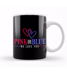 Adorable Pink or Blue We Love You Gender Reveal Kupa Bardak Porselen