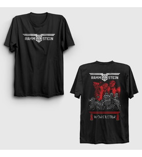Presmono Unisex Siyah Worcester Muzik Rammstein Sırt Baskılı T-Shirt 518368tt