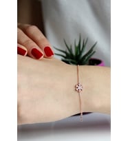 925 Ayar Gümüş Rose Kar Tanesi Bileklik - B053601