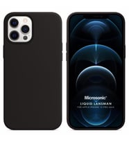 Microsonic Apple iPhone 12 Pro Max Kılıf Liquid Lansman Silikon Siyah