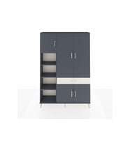 Arges Dolap 8 Raflı Tek Çekmeceli 5 Kapaklı 132x30x195 Antrasit-Antrasit/Aytaşı