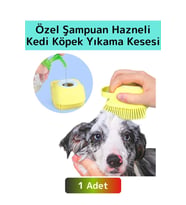Özel Yumuşak Cilde Zararsız Masaj Etkili Şampuan Hazneli Evcil Hayvan Kedi Köpek Banyo Yıkama Kesesi