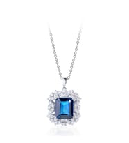 5,82 Karat Pırlanta Safir Kolye (Beyaz)