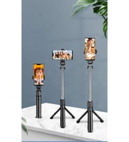 Siyah Kablosuz Selfie Çubuğu ve Tripod, Bluetooth ile Kolay Kullanım
