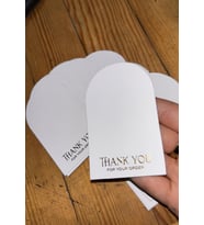 Thank You Order Teşekkür Kartı Altın Yaldızlı Kesimli 50 Adet