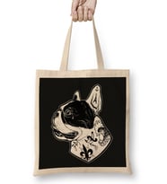 Tattooed French Bulldog Bez Çanta Uzun Saplı