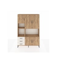 Arges Dolap 9 Raflı 3 Çekmeceli 5 Kapaklı 132x30x195 Çam-Çam/Aytaşı