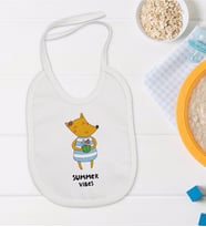 BK Kids Summer Vibes Tasarımlı Bebek Mama Önlüğü - Model 1
