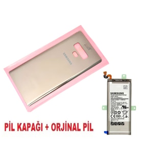 Samsung Galaxy NOTE 9 Arka Pil Batarya Kapağı + PİL (CAM) GOLD