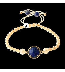 Lapis Lazuli-Sitrin Doğal Taş Makrome Örgü Bileklik