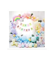 BABY MAKARON RENK BALON ZİNCİR SET