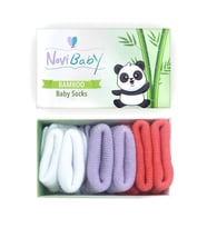 Novibaby 3'lü Bambu Yenidoğan Bebek Çorap I Purple Orange I 0-6 ay (Karışık)