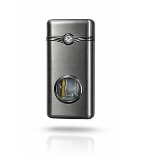 Premium Tasarım Şeffaf Çerçeveli Lüks Taş Detaylı Metal Çakmak-Özel Çakmak Kutusu