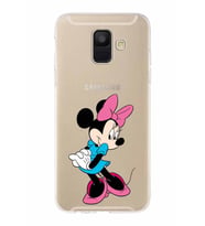 Samsung Galaxy A6 (2018)  Kapak Minnie Mouse Tasarımlı Şeffaf Silikon Kılıf