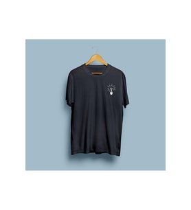 Oversize Ampul desenli cep logolu unisex T-shirt