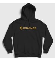 Presmono Unisex Beyaz Logo Binance Bitcoin Kapüşonlu Sweatshirt 323087tt (Siyah)
