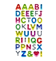 Sticker Kabartmalı Stiker Defter, Planlayıcı Etiket (metalik-750) - 17X9 cm - Metalik Alfabe Renkli