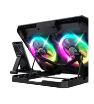 Çift Fanlı Laptop Soğutucu RGB Işıklı Sessiz Notebook Standı