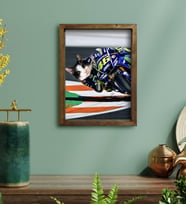 Evcil Dostlara Özel MotoGP Tasarımlı Portre Doğal Masif Ahşap Çerçeveli Tablo 30x40cm-2